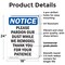Signmission Please Pardon Our Dust While We, 18 in W x Rectangle, Plastic OS-2PACK-NS-P-1824-V-17546 - alternate 6